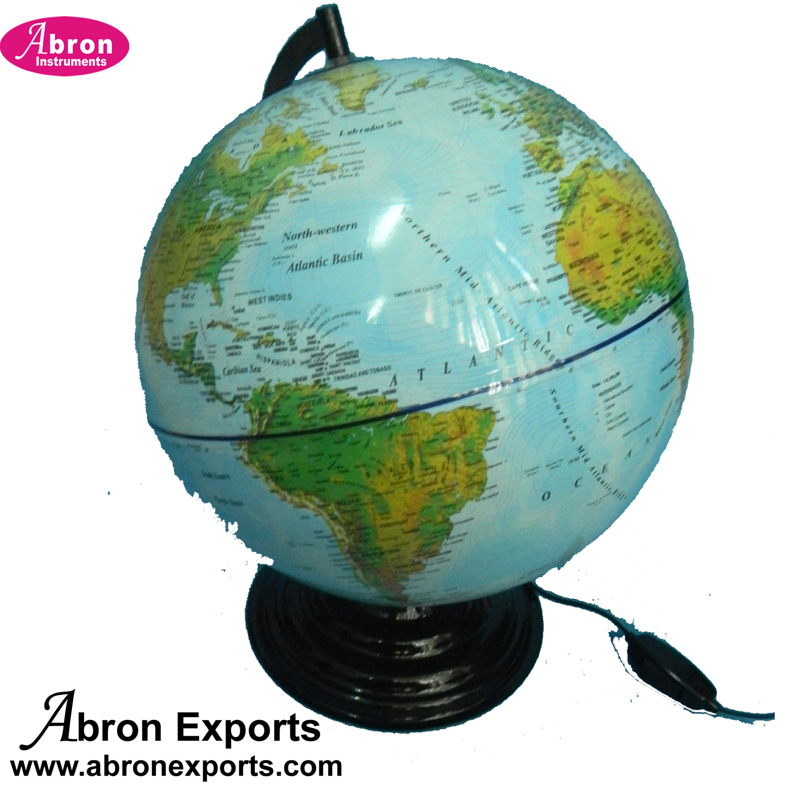 Globe 42cm 3D World Political with Light on Physical 42cm Dia in Stand Abron AG-202L42 